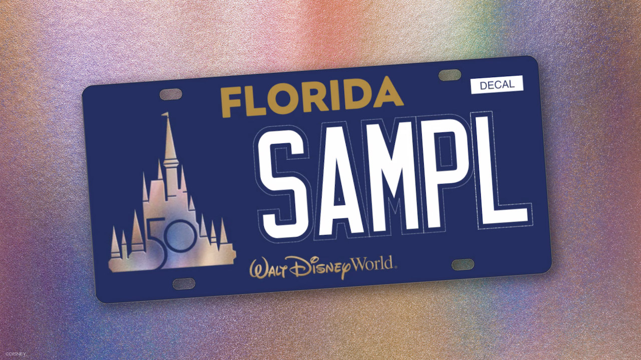 New 50th Anniversary Walt Disney World speciality license plate