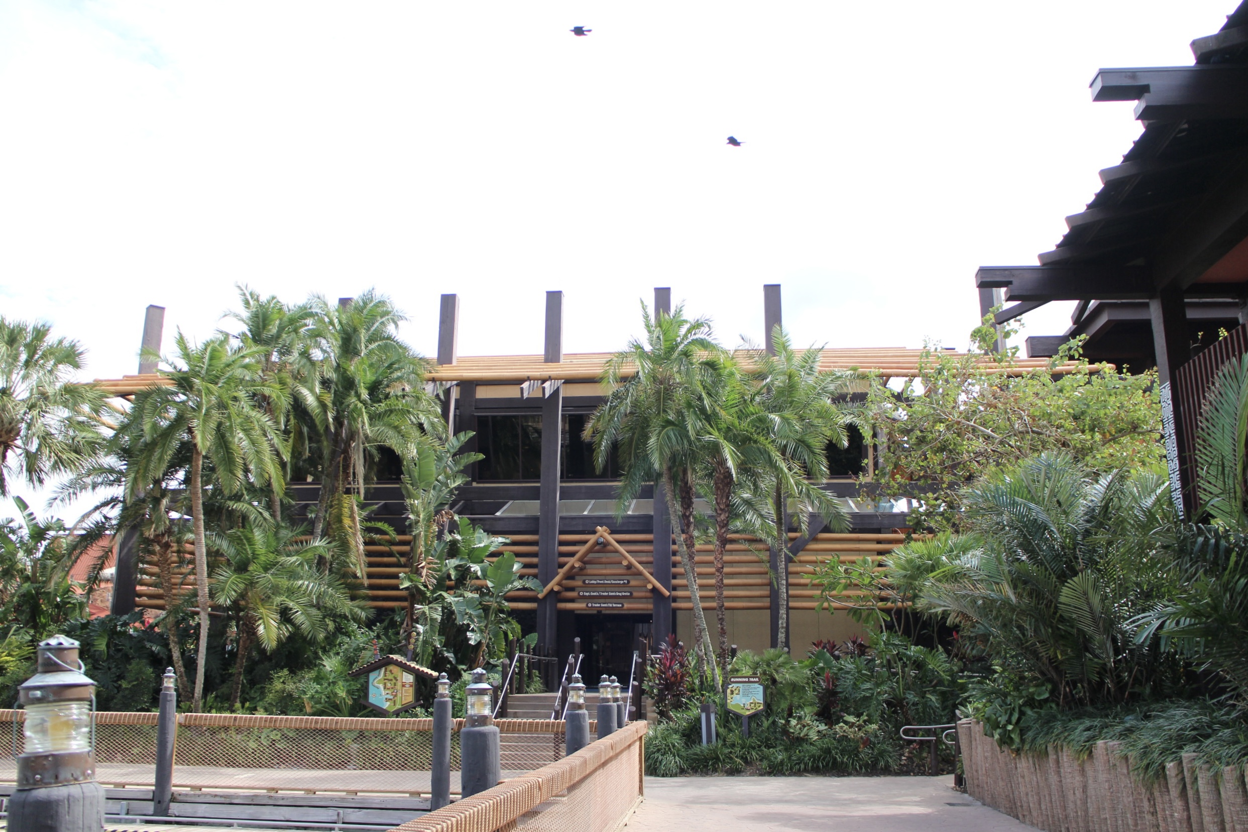 Polynesian Resort Exterior with palm trees