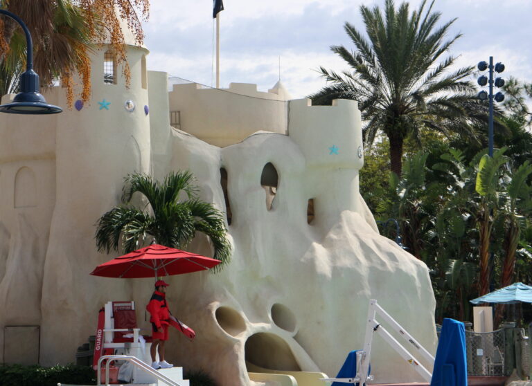 Disneys Old Key West Resort Sandcastle Pool Slide with Mickey Mouse Shaped Exit