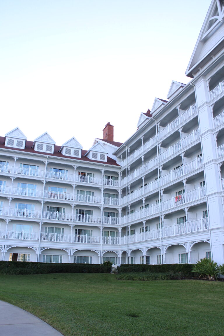 Grand Floridian white building exterior with balconies