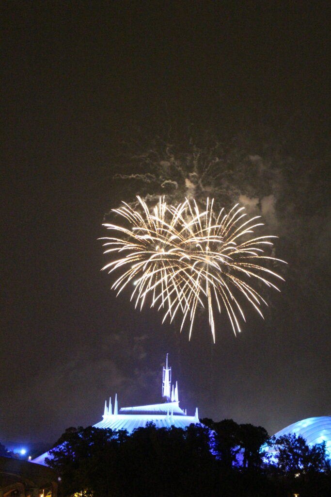 Magic Kingdom Fireworks Over Space Mountain Spires