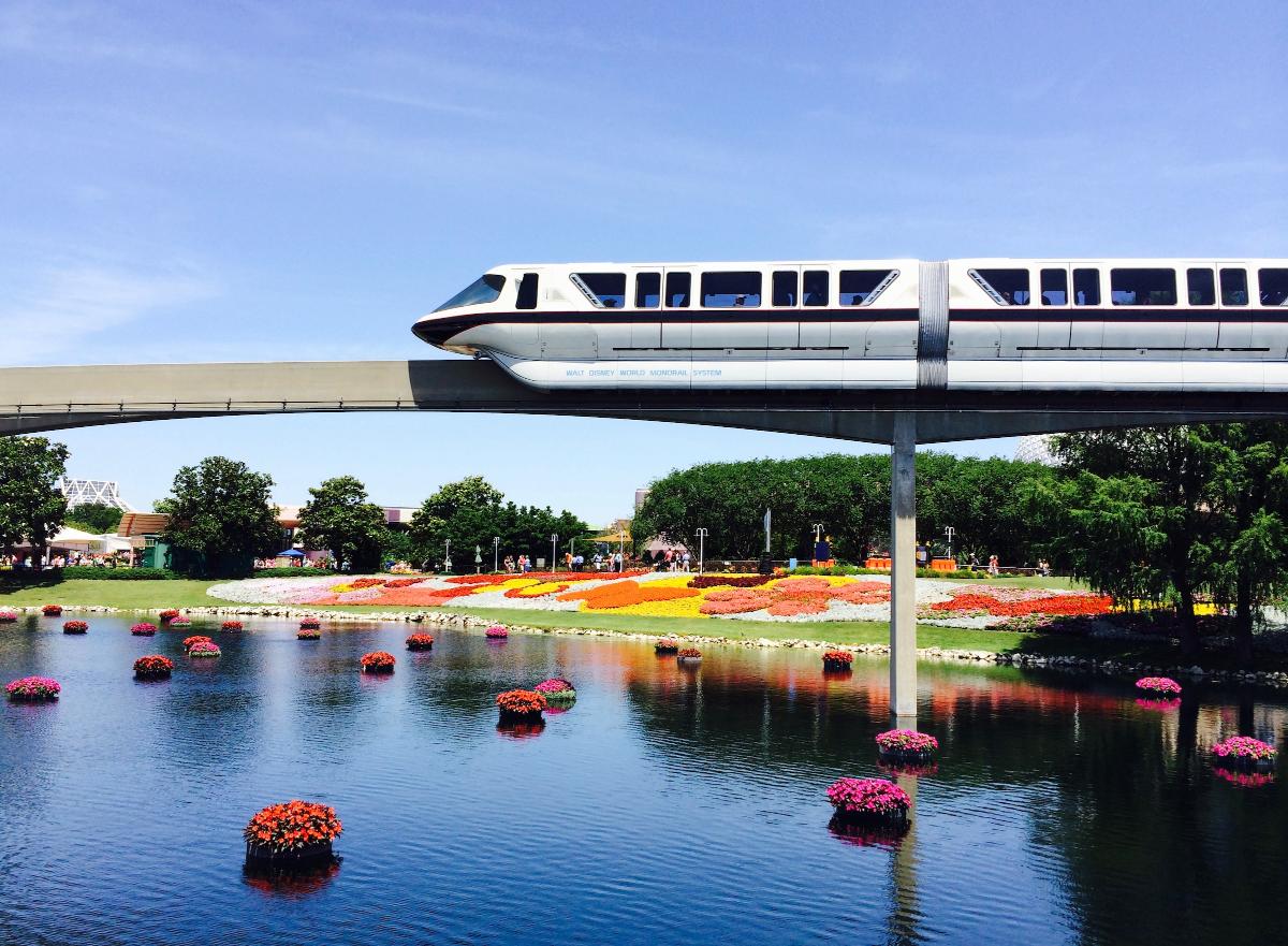 Walt Disney Train over Lake