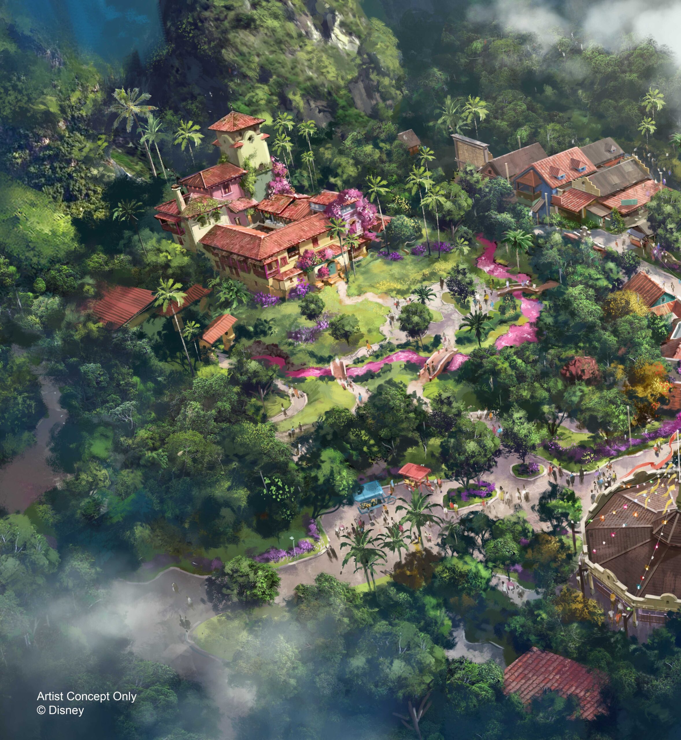 A rendering of a potential expansion including the Encanto house at Animal Kingdom