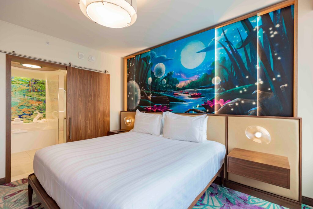 Princess and the Frog themed bedroom at Disneyland Hotel DVC
