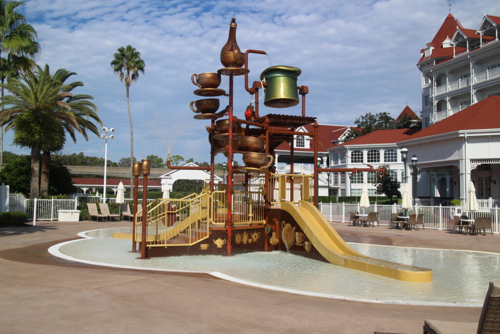Mad Hatter water play area at Grand Floridian