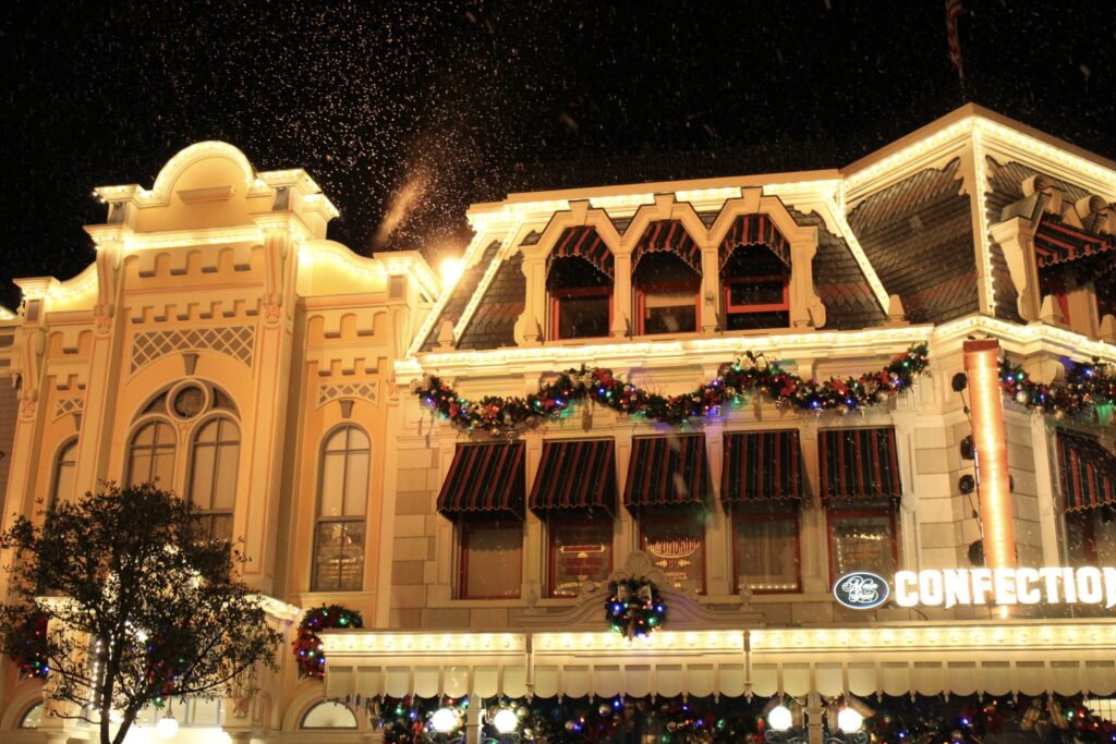 Disney World snow on Main Street