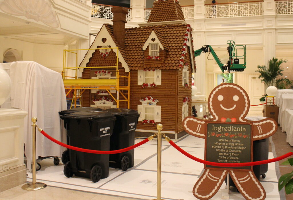Grand Floridian gingerbread house construction site in the main lobby