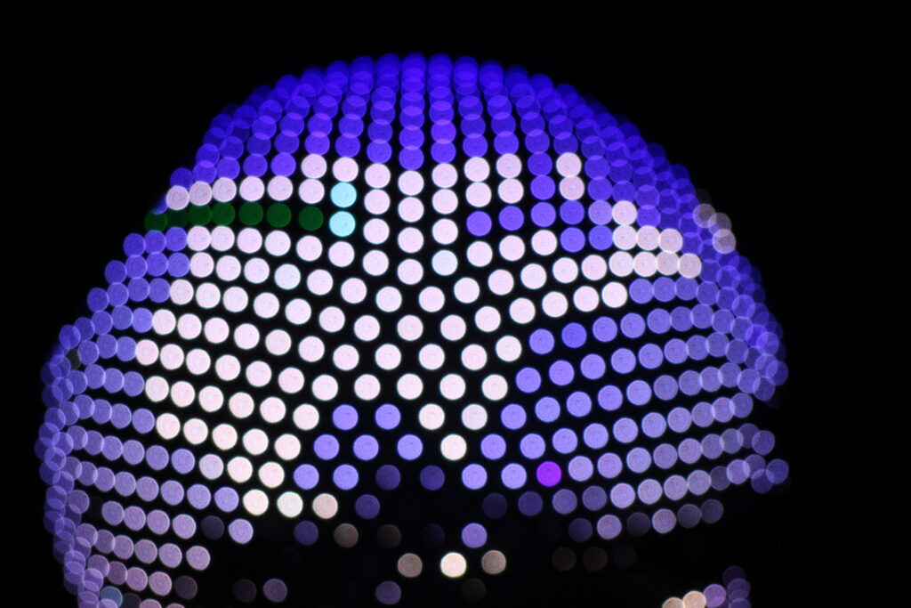 Spaceship Earth lights out of focus
