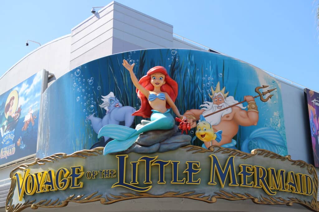 Voyage of the Little Mermaid sign with tropical colors